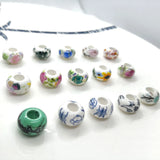 20pcs Lampwork Ceramic Beads 9*14mm Flower Porcelain DIY Jewelry Making