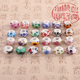 20pcs Lampwork Ceramic Beads 9*14mm Flower Porcelain DIY Jewelry Making