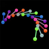 20pcs Luminous Plastic Tongue Rings Barbell Piercing Rings