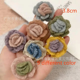 20pcs Korea Suede Flower Hairpin Hoop DIY Hair Accessories Bag Hanging Jewelry
