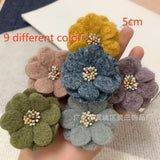 20pcs Korea Suede Flower Hairpin Hoop DIY Hair Accessories Bag Hanging Jewelry