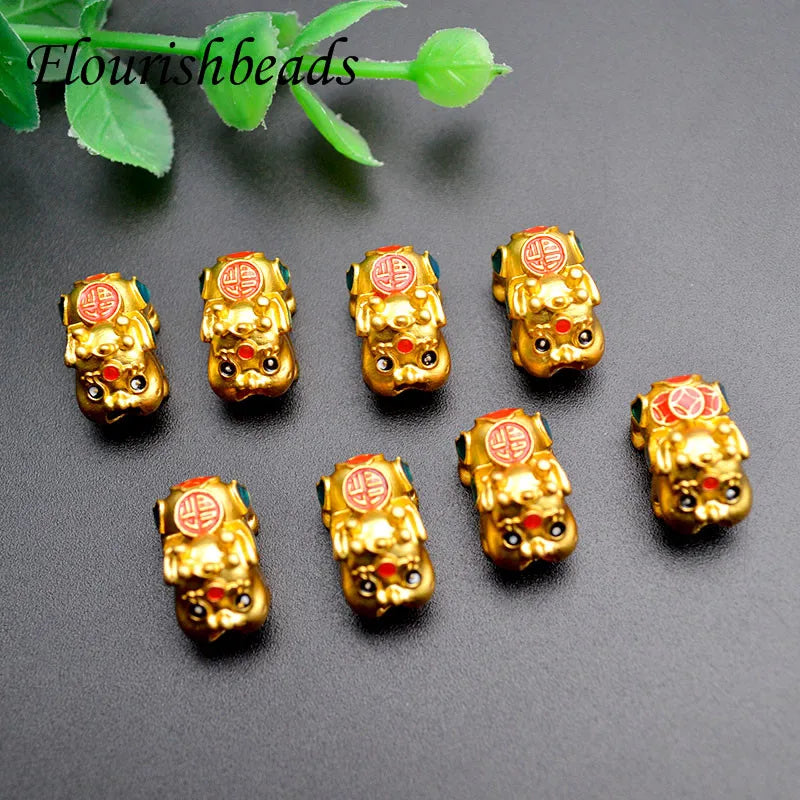 20pcs Enamel Pixiu Charms for DIY Red Rope Bracelet Jewelry Making