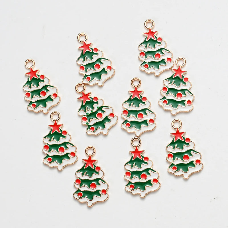 20pcs Christmas Pendants Charms Ornaments for Jewelry Making Xmas Tree Decor