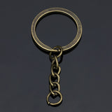 20pcs Antique Bronze Key Rings 60mm Long Key Chains Split Rings KeyChains
