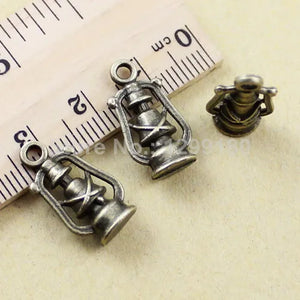 20pcs Bronze Lantern Charm Pendant for Necklace DIY Jewelry Making 20x11mm