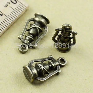 20pcs Bronze Lantern Charm Pendant for Necklace DIY Jewelry Making 20x11mm