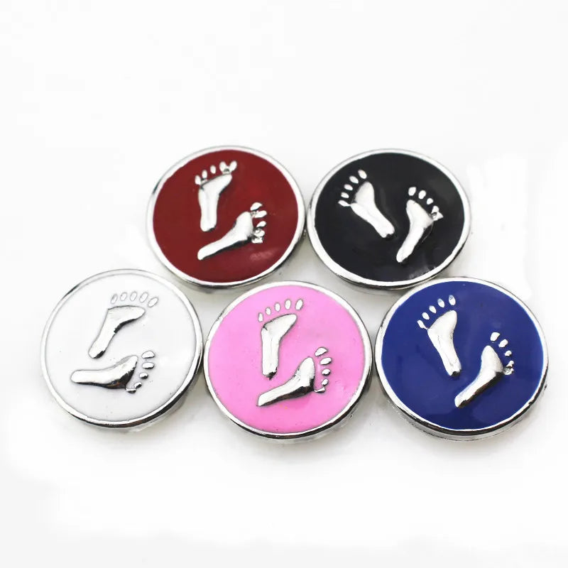 20pcs Mix Footprint Snap Buttons for 18mm Lock Snaps DIY Snap Pendants