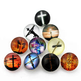 20pcs Mix Cross Snap Buttons 18mm Glass Fit Snap Jewelry Bracelets&Bangles