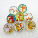 20pcs Mix Glass Prince Fox Snap Buttons Diy 18mm Snap Jewelry Pendants Bracelet