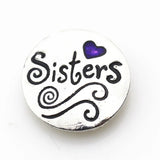 20pcs Mix Metal Sisters Snap Buttons Charms for 18mm Ginger Snap Jewelry DIY