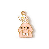 20pcs Easter Rabbits Enamel Pendant Charms for Baracelet Necklace Accessories