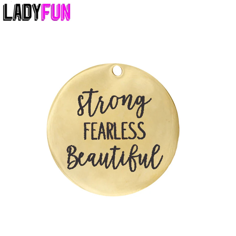 20pcs Mom/Boss Lady Charms Stainless Steel Fearless Charm DIY Accessories