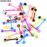 20pcs Flexible UV Silicone Tongue Nipple Stud Bar Ring Barbell Piercing