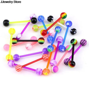 20pcs Flexible UV Silicone Tongue Nipple Stud Bar Ring Barbell Piercing