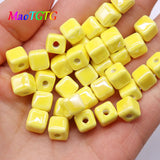 20pcs Multicolor Square Ceramic Beads Jewelry Making Necklace Bracelet 8mm