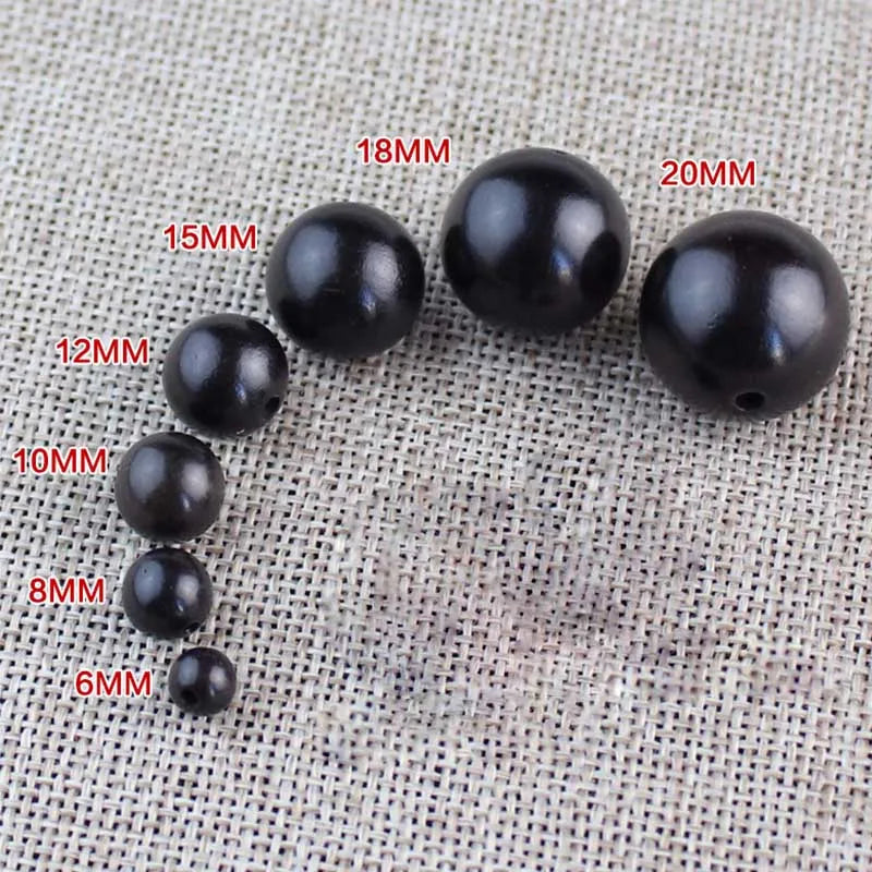 20pcs Sandalwood Loose Beads 6-20mm Round Wooden Charms DIY Jewelry Making