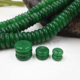 20pcs Natural Green Jades Stone Spacer Beads 6mm 8mm 10mm Flat Round Strand