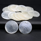 20pcs Natural Shell Bead Round Shape Loose Beads DIY Jewelry Making Earring Bulk