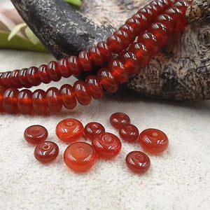20pcs Red Agate Stone Spacer Beads 6x3mm 8x4mm DIY Jewelry Making Findings