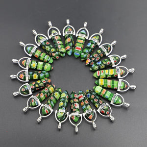 20pcs Natural Stone Thousand Flowers Hexagonal Pendants Charms Diy Jewelry