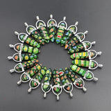 20pcs Natural Stone Thousand Flowers Hexagonal Pendants Charms Diy Jewelry