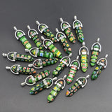 20pcs Natural Stone Thousand Flowers Hexagonal Pendants Charms Diy Jewelry