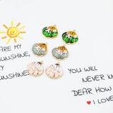 20pcs 20*21mm Shell Enamel Charm Alloy Pendant For Bracelet Making