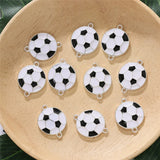 20pcs Football Alloy Charms Connectors DIY Earrings Necklace Pendant Jewelry
