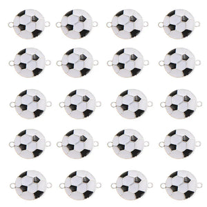 20pcs Football Alloy Charms Connectors DIY Earrings Necklace Pendant Jewelry