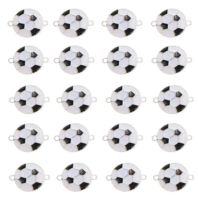 20pcs Football Alloy Charms Connectors DIY Earrings Necklace Pendant Jewelry