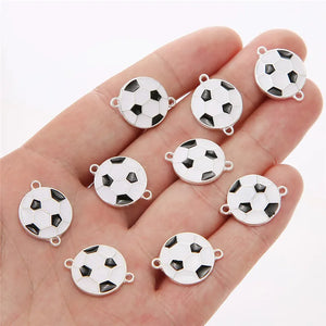 20pcs Football Alloy Charms Connectors DIY Earrings Necklace Pendant Jewelry