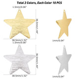 20pcs Star Brass Pendants Mixed Charms DIY Jewelry Making