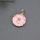 20pcs Pink Enamel Angel Wing Charms for Jewelry Making