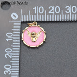 20pcs Pink Enamel Angel Wing Charms for Jewelry Making