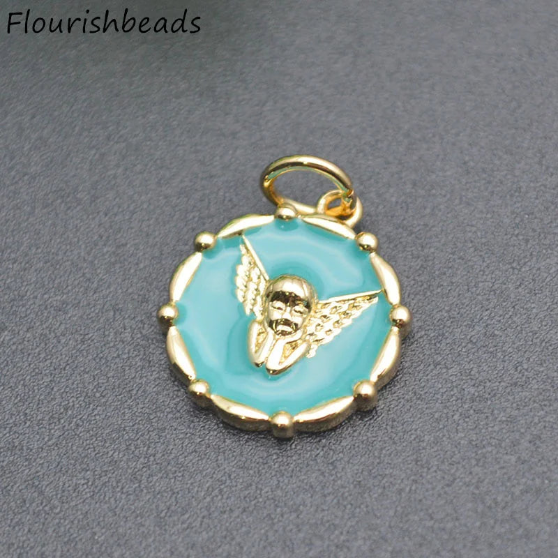 20pcs Pink Enamel Angel Wing Charms for Jewelry Making