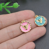 20pcs Pink Enamel Angel Wing Charms for Jewelry Making