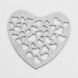 20pcs LOVE Heart Stainless Steel Locket Plates for Memory Glass Locket