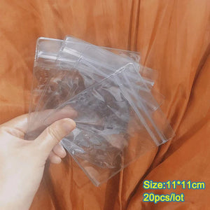 20pcs Clear PVC Jewelry Storage Bags, 11*11cm Ziplock Bracelet Bangle Organizer