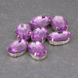 20pcs Pink Oval Glass Crystal Rhinestones Sew-on Craft Wedding Accessories