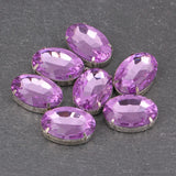 20pcs Pink Oval Glass Crystal Rhinestones Sew-on Craft Wedding Accessories