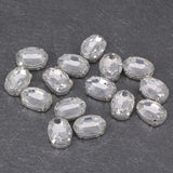 20pcs Pink Oval Glass Crystal Rhinestones Sew-on Craft Wedding Accessories