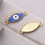 20pcs Evil Eye Double Hanging Pendant Metal DIY Accessories