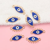 20pcs Evil Eye Double Hanging Pendant Metal DIY Accessories