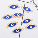 20pcs Evil Eye Double Hanging Pendant Metal DIY Accessories