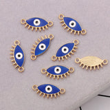 20pcs Evil Eye Double Hanging Pendant Metal DIY Accessories