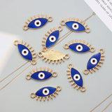 20pcs Evil Eye Double Hanging Pendant Metal DIY Accessories
