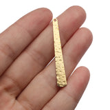 20pcs Raw Brass Hammred Long Strip Bar Charms for DIY Jewelry Making