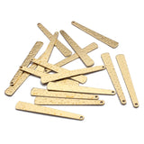 20pcs Raw Brass Hammred Long Strip Bar Charms for DIY Jewelry Making