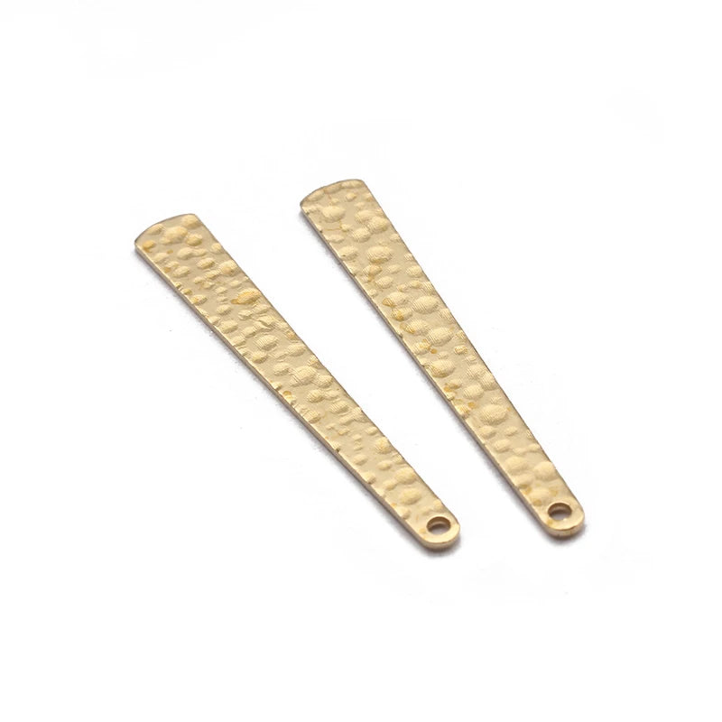 20pcs Raw Brass Hammred Long Strip Bar Charms for DIY Jewelry Making