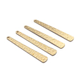20pcs Raw Brass Hammred Long Strip Bar Charms for DIY Jewelry Making
